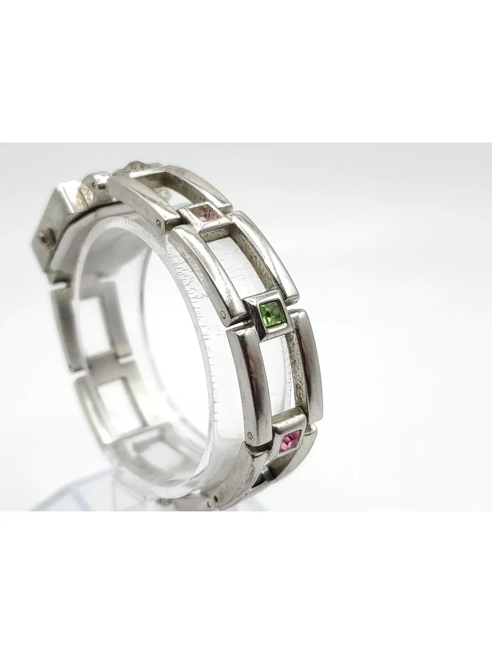 Gloria Vanderbilt Quartz Watch Womens New Battery Silver Tone Square 19mm